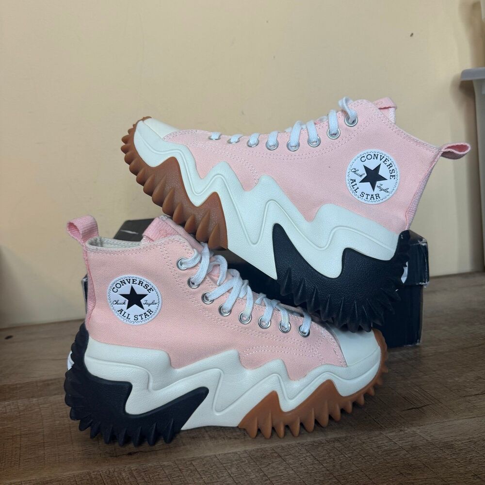 Converse Run Star Motion High 'Storm Pink' wavy platform shoes size 8